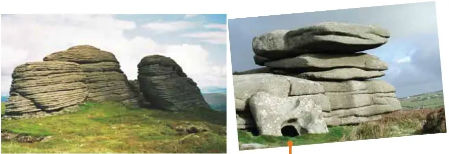 Kuzey İskoçya’da granit bloklarından oluşan tor topoğrafyasından görünüm